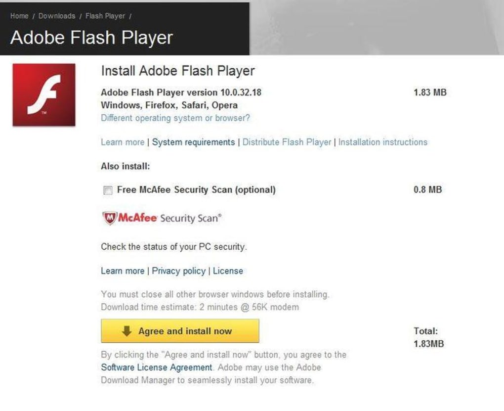 flash player version 10 free download